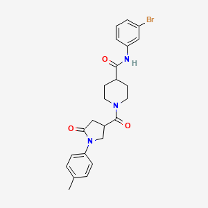 N-(3-bromophenyl)-1-[1-(4-methylphenyl)-5-oxopyrrolidine-3-carbonyl]piperidine-4-carboxamide