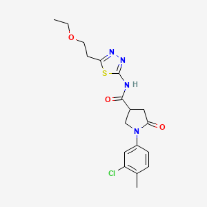 1-(3-chloro-4-methylphenyl)-N-[5-(2-ethoxyethyl)-1,3,4-thiadiazol-2-yl]-5-oxopyrrolidine-3-carboxamide