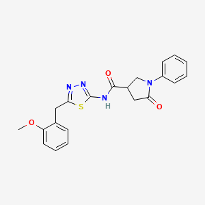 N-[5-(2-methoxybenzyl)-1,3,4-thiadiazol-2-yl]-5-oxo-1-phenylpyrrolidine-3-carboxamide