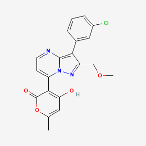 3-[3-(3-chlorophenyl)-2-(methoxymethyl)pyrazolo[1,5-a]pyrimidin-7-yl]-4-hydroxy-6-methyl-2H-pyran-2-one