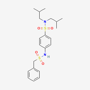 molecular formula C21H30N2O4S2 B11178667 4-[(benzylsulfonyl)amino]-N,N-bis(2-methylpropyl)benzenesulfonamide 