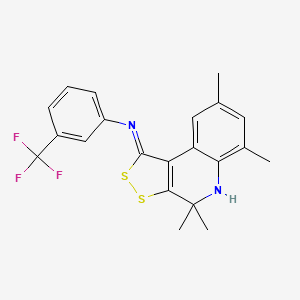 N-[(1Z)-4,4,6,8-tetramethyl-4,5-dihydro-1H-[1,2]dithiolo[3,4-c]quinolin-1-ylidene]-3-(trifluoromethyl)aniline