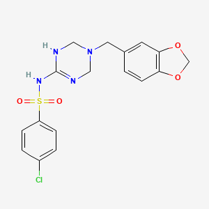 N-[5-(1,3-benzodioxol-5-ylmethyl)-1,4,5,6-tetrahydro-1,3,5-triazin-2-yl]-4-chlorobenzenesulfonamide