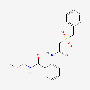 molecular formula C19H22N2O4S B11178741 2-{[(benzylsulfonyl)acetyl]amino}-N-propylbenzamide 