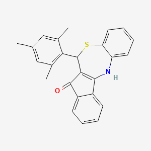 molecular formula C25H21NOS B11178745 6-Mesityl-6H-indeno[2,1-C][1,5]benzothiazepin-7-OL 