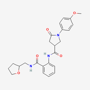 1-(4-methoxyphenyl)-5-oxo-N-{2-[(tetrahydrofuran-2-ylmethyl)carbamoyl]phenyl}pyrrolidine-3-carboxamide