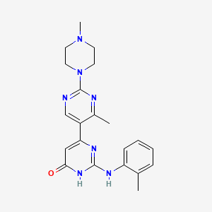 molecular formula C21H25N7O B11178778 2-[(6-ethoxy-4-methylquinazolin-2-yl)amino]-4'-methyl-2'-pyrrolidin-1-yl-4,5'-bipyrimidin-6(1H)-one 