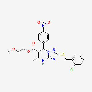 2-Methoxyethyl 2-[(2-chlorobenzyl)sulfanyl]-5-methyl-7-(4-nitrophenyl)-4,7-dihydro[1,2,4]triazolo[1,5-a]pyrimidine-6-carboxylate