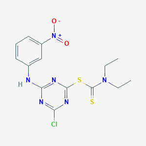 4-Chloro-6-[(3-nitrophenyl)amino]-1,3,5-triazin-2-yl diethylcarbamodithioate