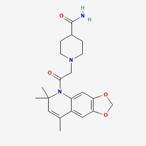 molecular formula C21H27N3O4 B11178791 1-[2-oxo-2-(6,6,8-trimethyl[1,3]dioxolo[4,5-g]quinolin-5(6H)-yl)ethyl]piperidine-4-carboxamide 