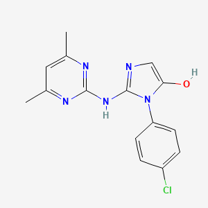 molecular formula C15H14ClN5O B11178800 1-(4-chlorophenyl)-2-[(4,6-dimethylpyrimidin-2-yl)amino]-1H-imidazol-5-ol 