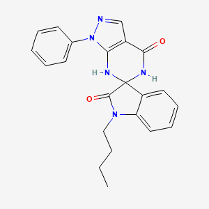 1-butyl-1'-phenyl-1',7'-dihydrospiro[indole-3,6'-pyrazolo[3,4-d]pyrimidine]-2,4'(1H,5'H)-dione