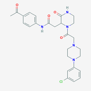 N-(4-acetylphenyl)-2-(1-{[4-(3-chlorophenyl)piperazin-1-yl]acetyl}-3-oxopiperazin-2-yl)acetamide