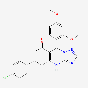 6-(4-chlorophenyl)-9-(2,4-dimethoxyphenyl)-5,6,7,9-tetrahydro[1,2,4]triazolo[5,1-b]quinazolin-8(4H)-one