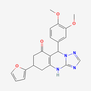 9-(3,4-Dimethoxyphenyl)-6-(furan-2-yl)-5,6,7,9-tetrahydro[1,2,4]triazolo[5,1-b]quinazolin-8-ol