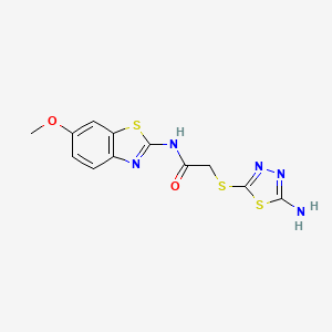 2-[(5-amino-1,3,4-thiadiazol-2-yl)sulfanyl]-N-(6-methoxy-1,3-benzothiazol-2-yl)acetamide