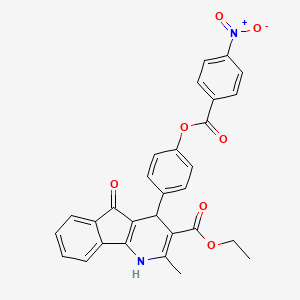 ethyl 2-methyl-4-(4-{[(4-nitrophenyl)carbonyl]oxy}phenyl)-5-oxo-4,5-dihydro-1H-indeno[1,2-b]pyridine-3-carboxylate