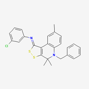 5-benzyl-N-(3-chlorophenyl)-4,4,8-trimethyldithiolo[3,4-c]quinolin-1-imine