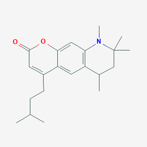 molecular formula C21H29NO2 B11178929 6,8,8,9-tetramethyl-4-(3-methylbutyl)-6,7,8,9-tetrahydro-2H-pyrano[3,2-g]quinolin-2-one 