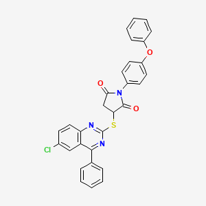 3-[(6-Chloro-4-phenylquinazolin-2-yl)sulfanyl]-1-(4-phenoxyphenyl)pyrrolidine-2,5-dione