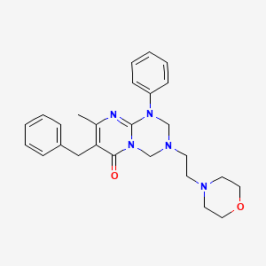 6H-Pyrimido[1,2-a]-1,3,5-triazin-6-one, 1,2,3,4-tetrahydro-8-methyl-3-[2-(4-morpholinyl)ethyl]-1-phenyl-7-(phenylmethyl)-