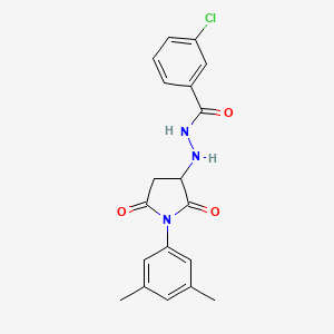 3-chloro-N'-[1-(3,5-dimethylphenyl)-2,5-dioxopyrrolidin-3-yl]benzohydrazide