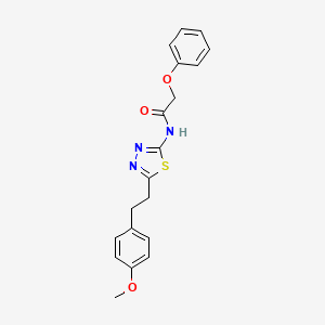 molecular formula C19H19N3O3S B11179006 N-{5-[2-(4-methoxyphenyl)ethyl]-1,3,4-thiadiazol-2-yl}-2-phenoxyacetamide 