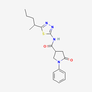 5-oxo-N-[5-(pentan-2-yl)-1,3,4-thiadiazol-2-yl]-1-phenylpyrrolidine-3-carboxamide