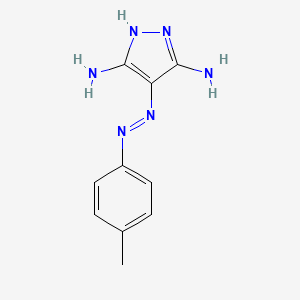 molecular formula C10H12N6 B11179038 4-[(4-Methylphenyl)hydrazinylidene]pyrazole-3,5-diamine CAS No. 3656-03-9