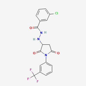 3-chloro-N'-{2,5-dioxo-1-[3-(trifluoromethyl)phenyl]pyrrolidin-3-yl}benzohydrazide