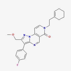 7-[2-(1-cyclohexenyl)ethyl]-3-(4-fluorophenyl)-2-(methoxymethyl)pyrazolo[1,5-a]pyrido[3,4-e]pyrimidin-6(7H)-one