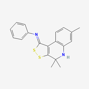 N-(4,4,7-trimethyl-4,5-dihydro-1H-[1,2]dithiolo[3,4-c]quinolin-1-ylidene)aniline