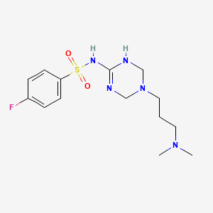 N-{5-[3-(dimethylamino)propyl]-1,4,5,6-tetrahydro-1,3,5-triazin-2-yl}-4-fluorobenzenesulfonamide