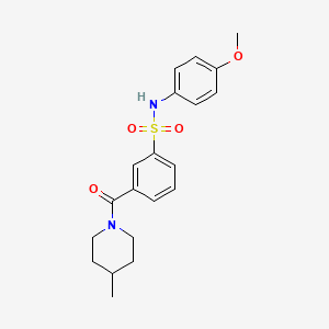 molecular formula C20H24N2O4S B11179101 N-(4-methoxyphenyl)-3-[(4-methylpiperidin-1-yl)carbonyl]benzenesulfonamide 