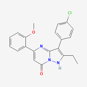 3-(4-Chlorophenyl)-2-ethyl-5-(2-methoxyphenyl)-4H,7H-pyrazolo[1,5-A]pyrimidin-7-one