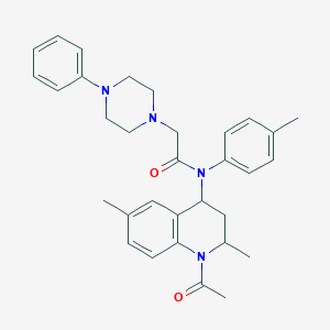 N-(1-acetyl-2,6-dimethyl-1,2,3,4-tetrahydroquinolin-4-yl)-N-(4-methylphenyl)-2-(4-phenylpiperazin-1-yl)acetamide