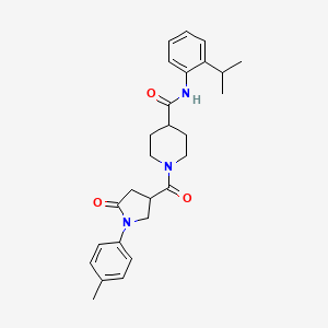 1-{[1-(4-methylphenyl)-5-oxopyrrolidin-3-yl]carbonyl}-N-[2-(propan-2-yl)phenyl]piperidine-4-carboxamide