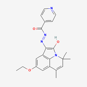 N'-[(1E)-8-ethoxy-4,4,6-trimethyl-2-oxo-4H-pyrrolo[3,2,1-ij]quinolin-1(2H)-ylidene]pyridine-4-carbohydrazide