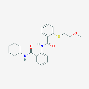 N-[2-(cyclohexylcarbamoyl)phenyl]-2-[(2-methoxyethyl)sulfanyl]benzamide