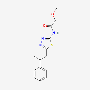 molecular formula C14H17N3O2S B11179234 2-methoxy-N-[5-(2-phenylpropyl)-1,3,4-thiadiazol-2-yl]acetamide 