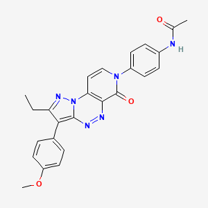 molecular formula C25H22N6O3 B11179251 N-{4-[2-ethyl-3-(4-methoxyphenyl)-6-oxopyrazolo[5,1-c]pyrido[4,3-e][1,2,4]triazin-7(6H)-yl]phenyl}acetamide 