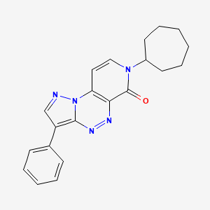 molecular formula C21H21N5O B11179275 7-cycloheptyl-3-phenylpyrazolo[5,1-c]pyrido[4,3-e][1,2,4]triazin-6(7H)-one 