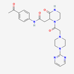 molecular formula C24H29N7O4 B11179279 N-(4-acetylphenyl)-2-(3-oxo-1-{[4-(pyrimidin-2-yl)piperazin-1-yl]acetyl}piperazin-2-yl)acetamide 