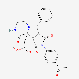 methyl 2-[4-(4-acetylphenyl)-3,5,12-trioxo-7-phenyl-4,8,11-triazatricyclo[6.4.0.02,6]dodecan-1-yl]acetate