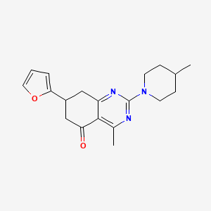 7-(furan-2-yl)-4-methyl-2-(4-methylpiperidin-1-yl)-7,8-dihydroquinazolin-5(6H)-one