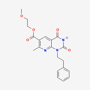 2-Methoxyethyl 4-hydroxy-7-methyl-2-oxo-1-(2-phenylethyl)-1,2-dihydropyrido[2,3-d]pyrimidine-6-carboxylate