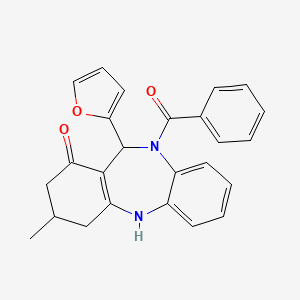 11-(furan-2-yl)-3-methyl-10-(phenylcarbonyl)-2,3,4,5,10,11-hexahydro-1H-dibenzo[b,e][1,4]diazepin-1-one