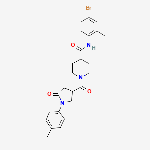 molecular formula C25H28BrN3O3 B11179348 N-(4-bromo-2-methylphenyl)-1-[1-(4-methylphenyl)-5-oxopyrrolidine-3-carbonyl]piperidine-4-carboxamide 