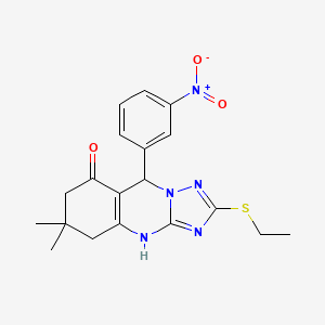 2-(ethylsulfanyl)-6,6-dimethyl-9-(3-nitrophenyl)-5,6,7,9-tetrahydro[1,2,4]triazolo[5,1-b]quinazolin-8(4H)-one