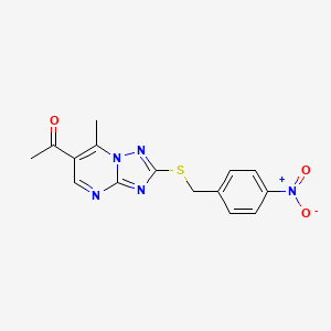 1-{7-Methyl-2-[(4-nitrobenzyl)sulfanyl][1,2,4]triazolo[1,5-a]pyrimidin-6-yl}ethanone